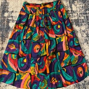 Vintage Christine David Colorful Abstract Print Women's Skirt